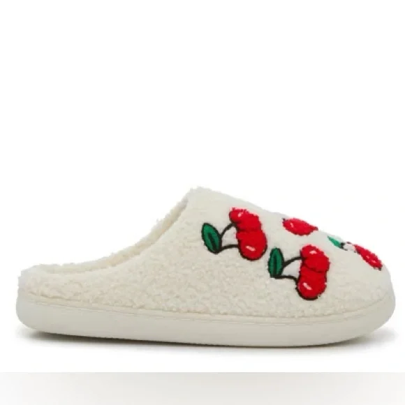 Cozy Cherry Embroidered Slippers - Picture 5 of 11